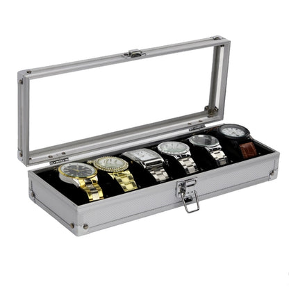 Handmand Slots Aluminum Alloy Display Watch Box Organizer Jewelry Storage Case  image 2