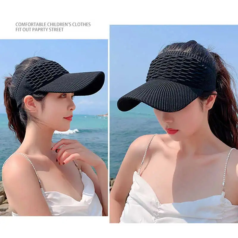 New Women Anti-UV Sun Hats Breathable Adjustable Empty Top Visor Caps for Men T image 6