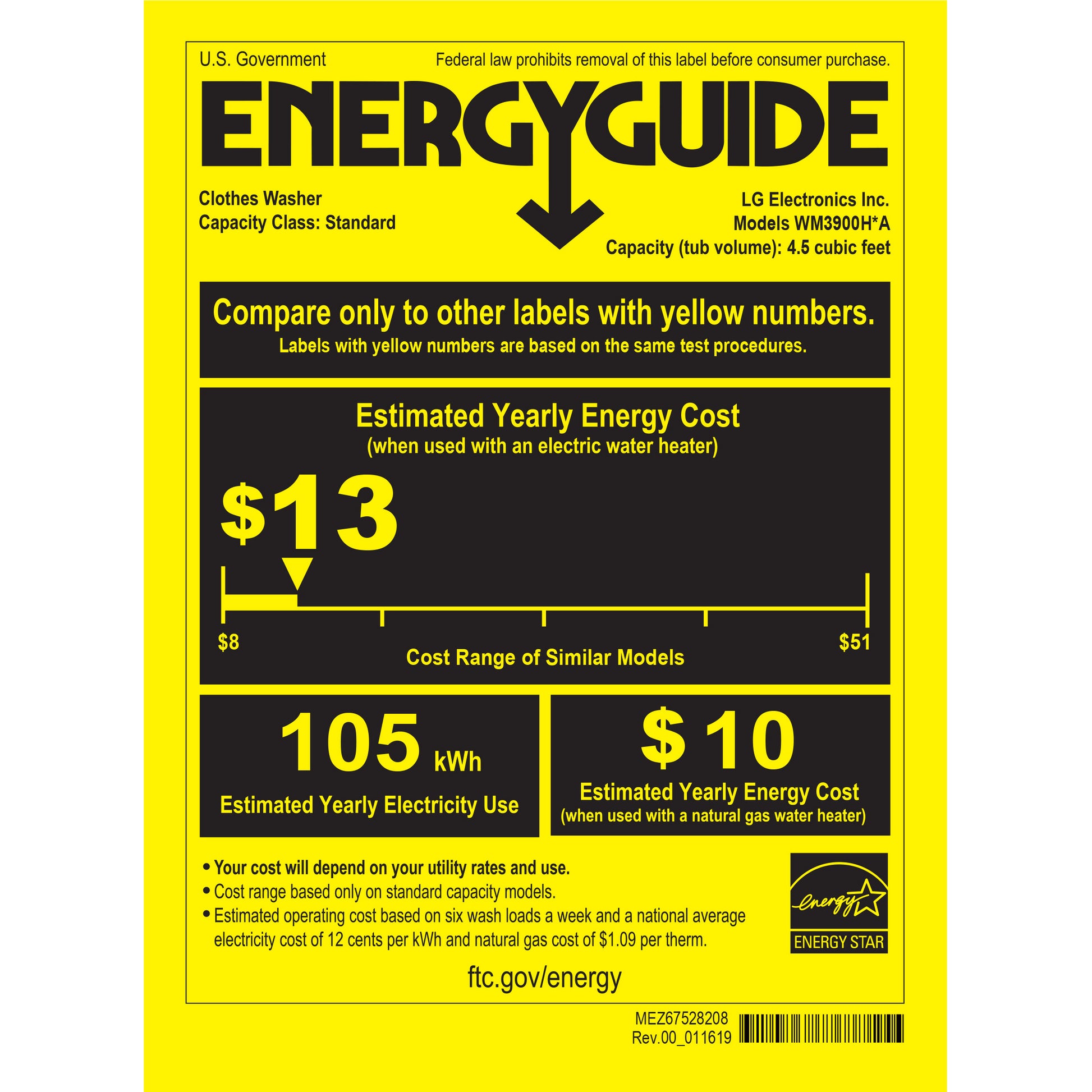 LG 4.5 cu. ft. Front Load Washer with TurboWash 360 Technology and 7.4 cu. ft. image 1