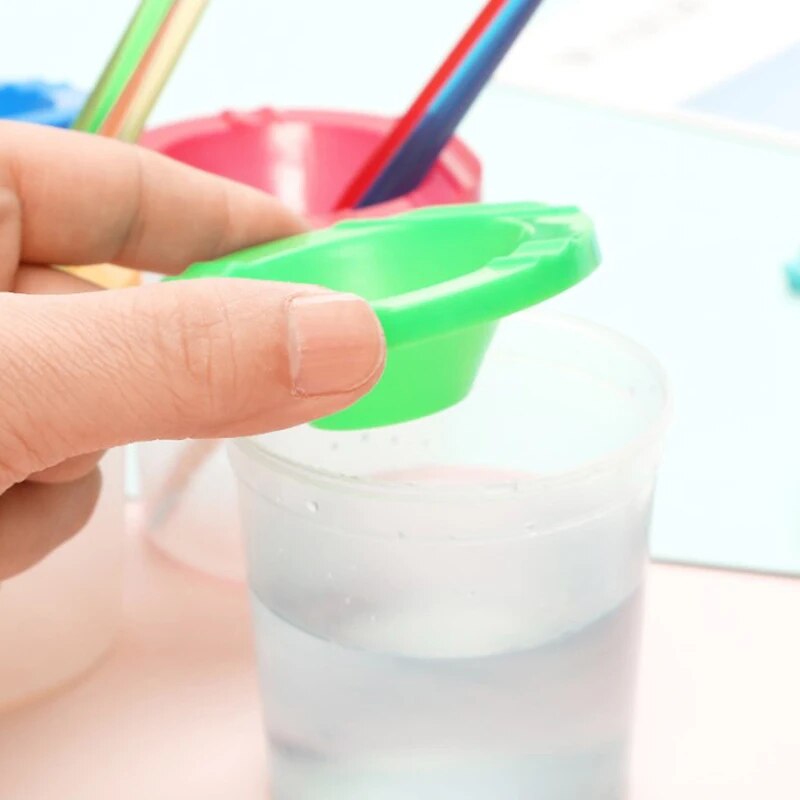 Painted Art Pen Washing Cup Plastic Transparent Multifunctional Pen Washing Buc image 5