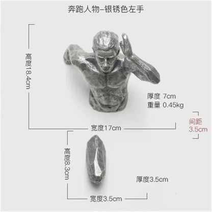 Nordic Resin Rock Climbing Statue Sports Running Man Wall Sculpture Decor Figur image 3