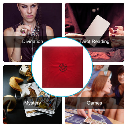 2pcs/set Pentagram Tarot Tablecloth with Bag Velvet Altar Tarot Cloth Pentacles image 14