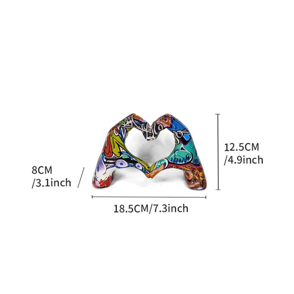 Personalized Heart Gesture Resin Statue Home Decoration Modern Art Hand Love Ab image 7