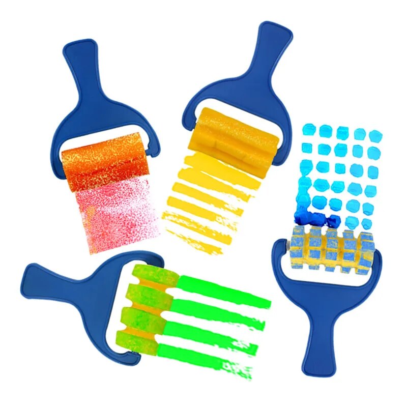 graffiti tool roller, sponge brush painting, Child DIY seal, 4 sets of preschoo image 0