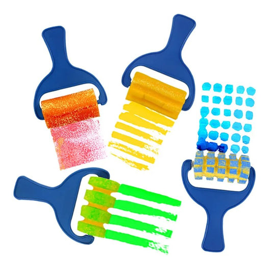graffiti tool roller, sponge brush painting, Child DIY seal, 4 sets of preschoo image 0