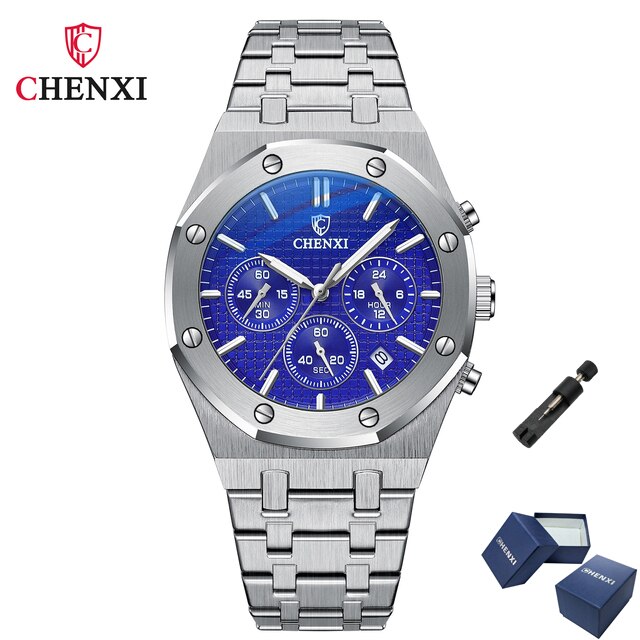 CHENXI 948 Chronograph Date Business Top Luxury Brand Quartz Watch Men Stainles image 13