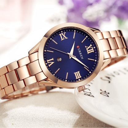 CURREN Gold Watch Women Watches Ladies 9007 Steel Women's Bracelet Watches Fema image 6