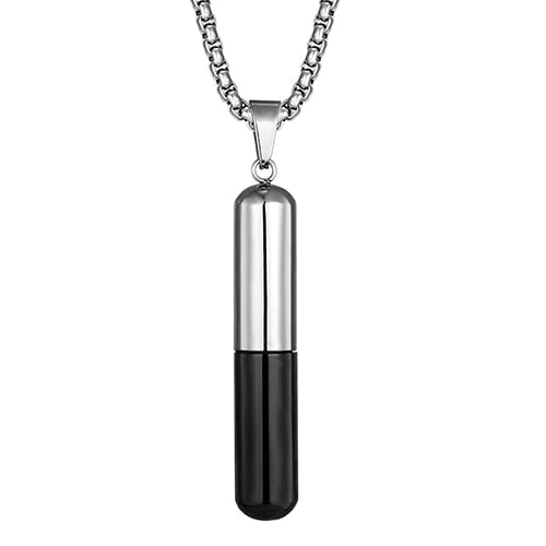 Cylindrical Perfume Box Stainless steel Pendant Pet Urn Necklace Drifting bottl image 2