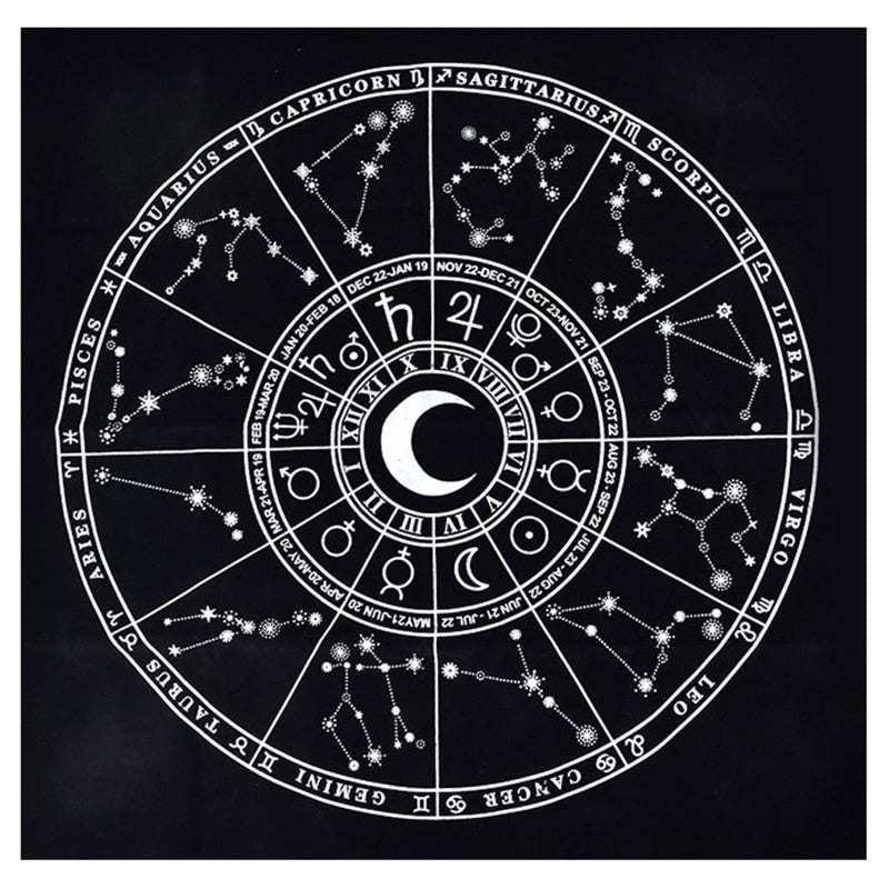 Divination Altar Cloth Velvet Three Moon Phase Goddess Tarot Card for Oracle Ta image 0