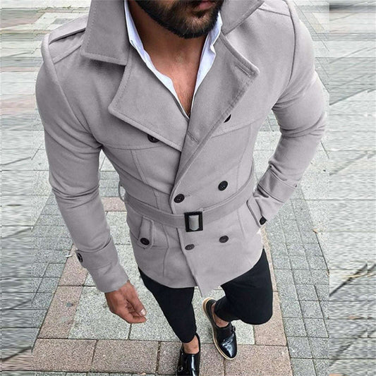New Jacket Menlim Fit Long Sleeve Suit Top Jacket Trench Coat Outwear Men Coa