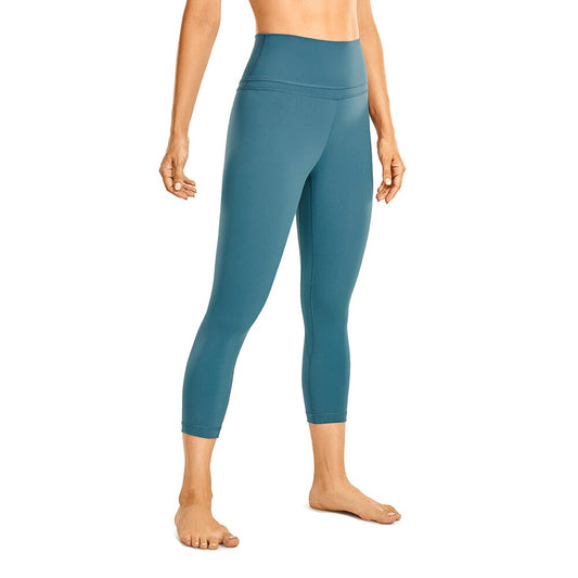 SYROKAN Women High Waist Crop Capri Leggings Workout Pants Naked Feeling -19 I