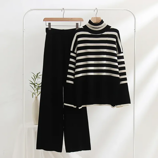 Womenweater Pant Set Casual Pullovers Suits Autumn Winter Knitted Loose Long