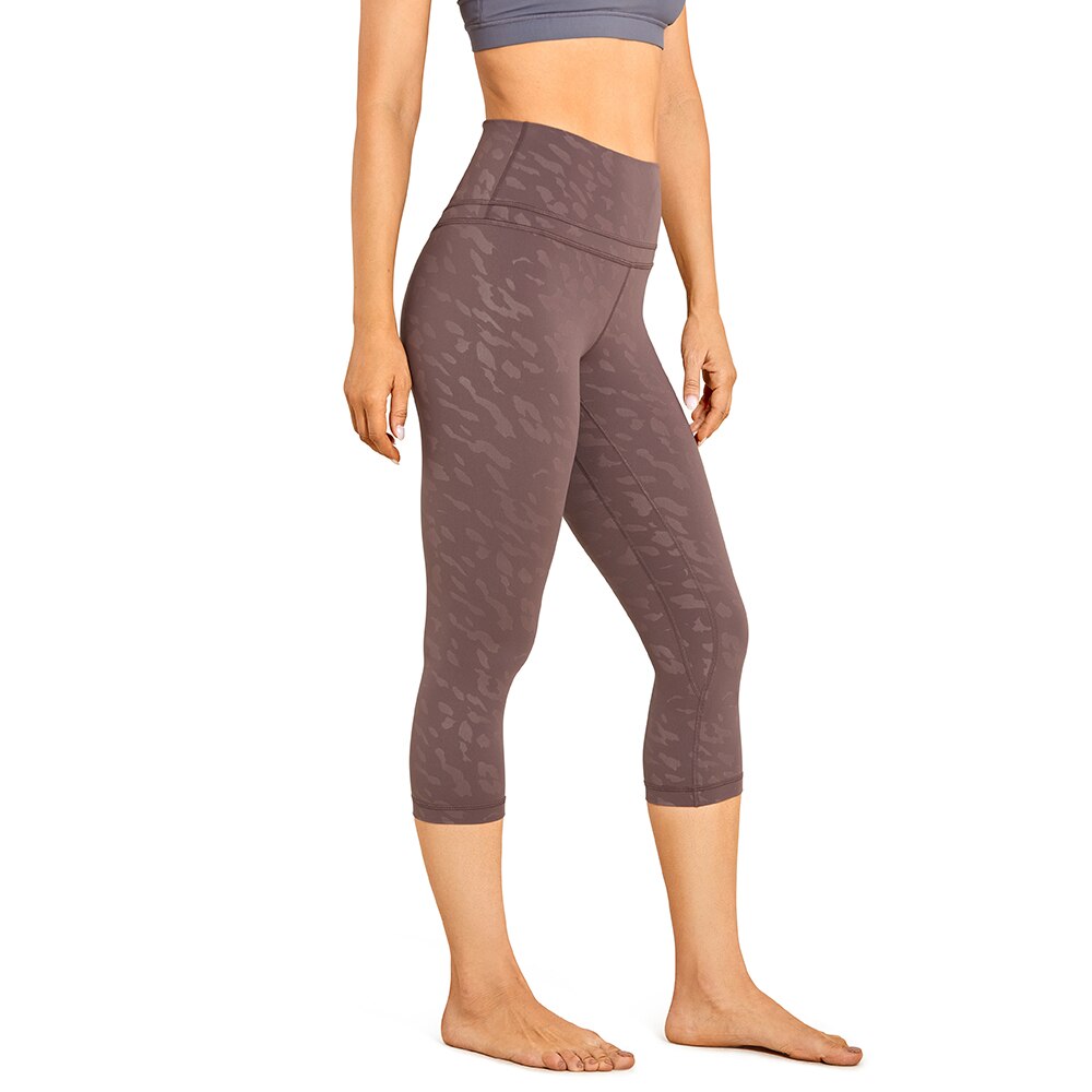 SYROKAN Women High Waist Crop Capri Leggings Workout Pants Naked Feeling -19 I