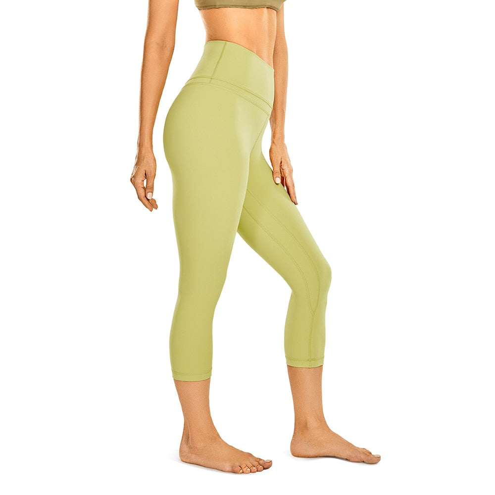 SYROKAN Women High Waist Crop Capri Leggings Workout Pants Naked Feeling -19 I