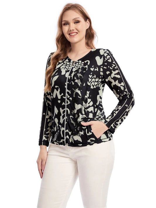 Women Plus Size Coat Spring Fashion Elegant Coat Suitable For Round Women C