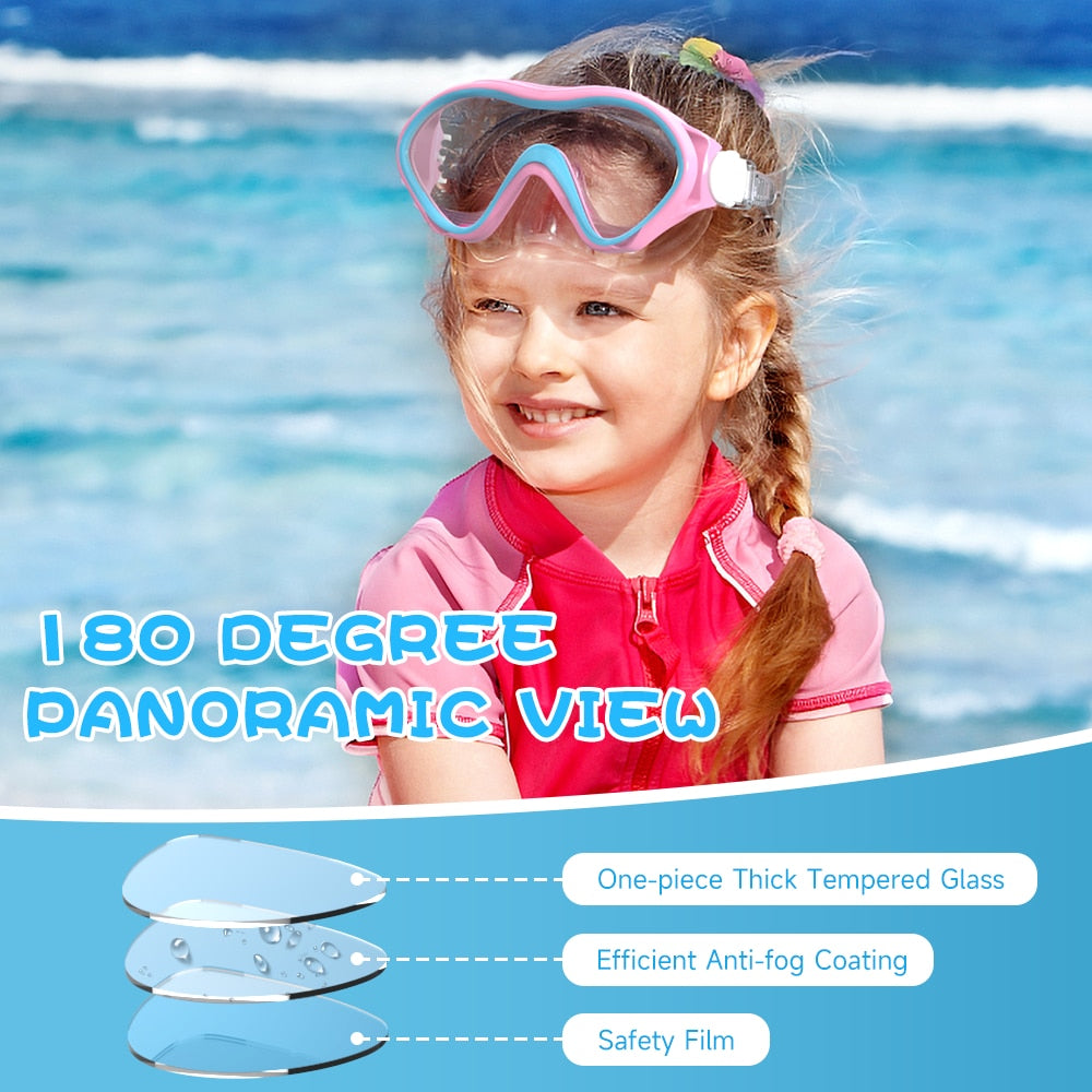 Children Swimming Glasses Adjustable Large Frame 180° Wide Vision Anti-Fog UV P image 7