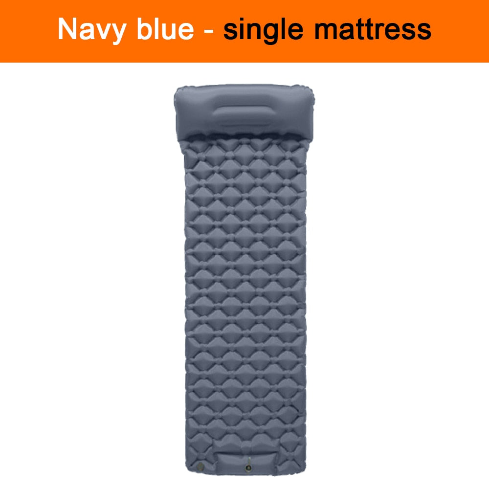 Inflatable Mattress 2 Person Outdoor Camping Mat with Air Pillow Portable Air M image 4