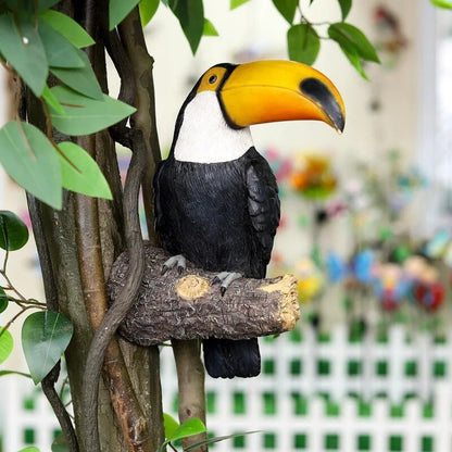 Toucan Bird Figurine Tree Hugger Decor Hanging Resin Ornaments Garden Statue Cr image 6