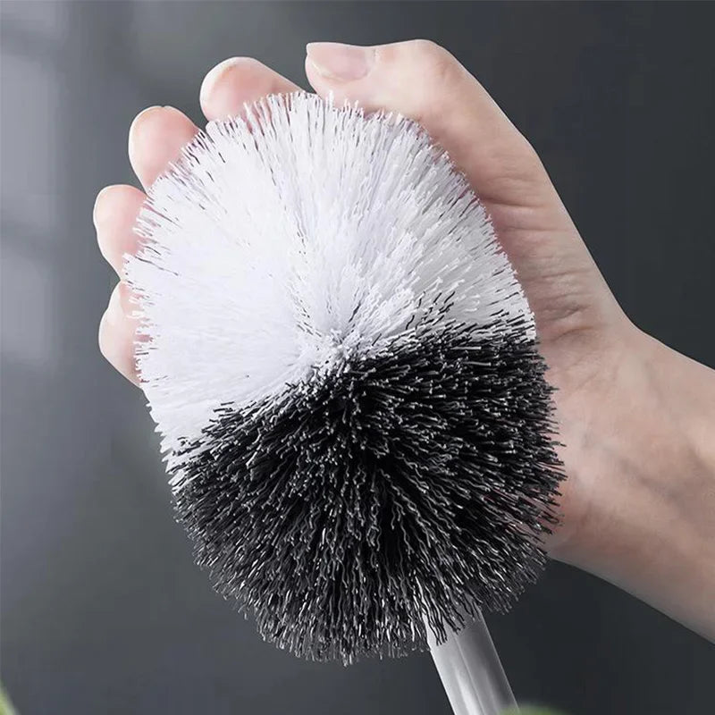 Plastic Toilet Brush Long Handle Soft Hair WC Cleaning Brush Squatting Pan Clea image 3