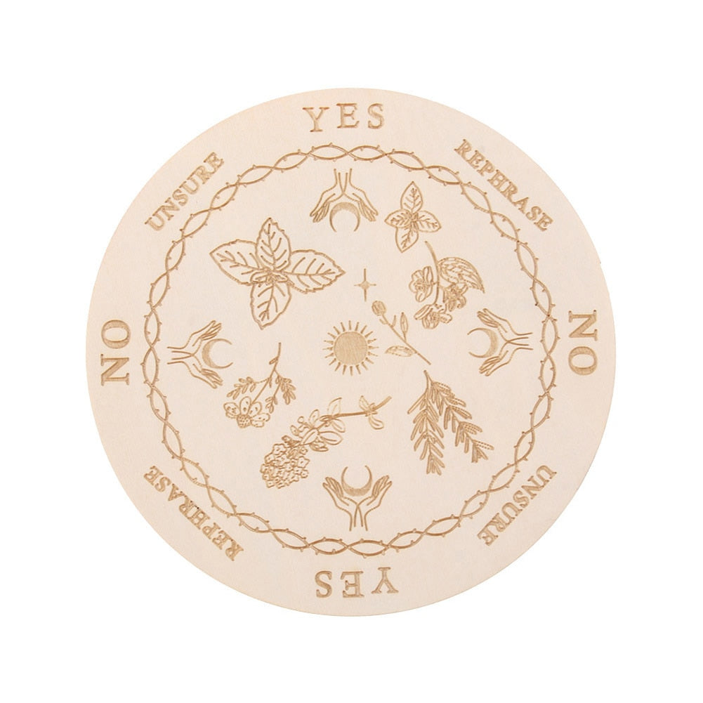 Wooden Pendulum Board with Moon Star Divination Healing Meditation Board Energy image 3