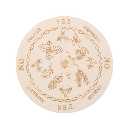 Wooden Pendulum Board with Moon Star Divination Healing Meditation Board Energy image 3