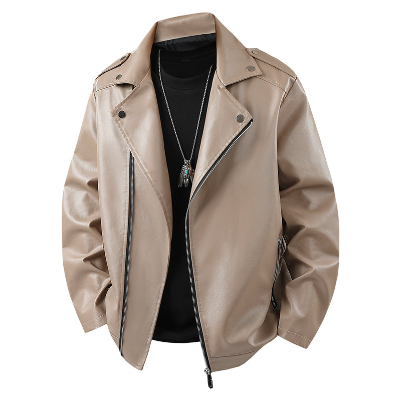 Men Fashion Trend Autumn Winter Outdoor Highquality Imitation Leather Jacket Co image 16