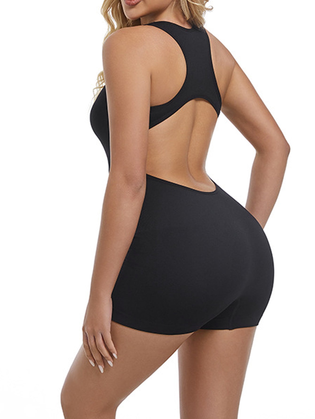 Women Jumpsuit Seamless Backless Women Bodysuit Sleeveless Gym Jumpsuit Workout image 2