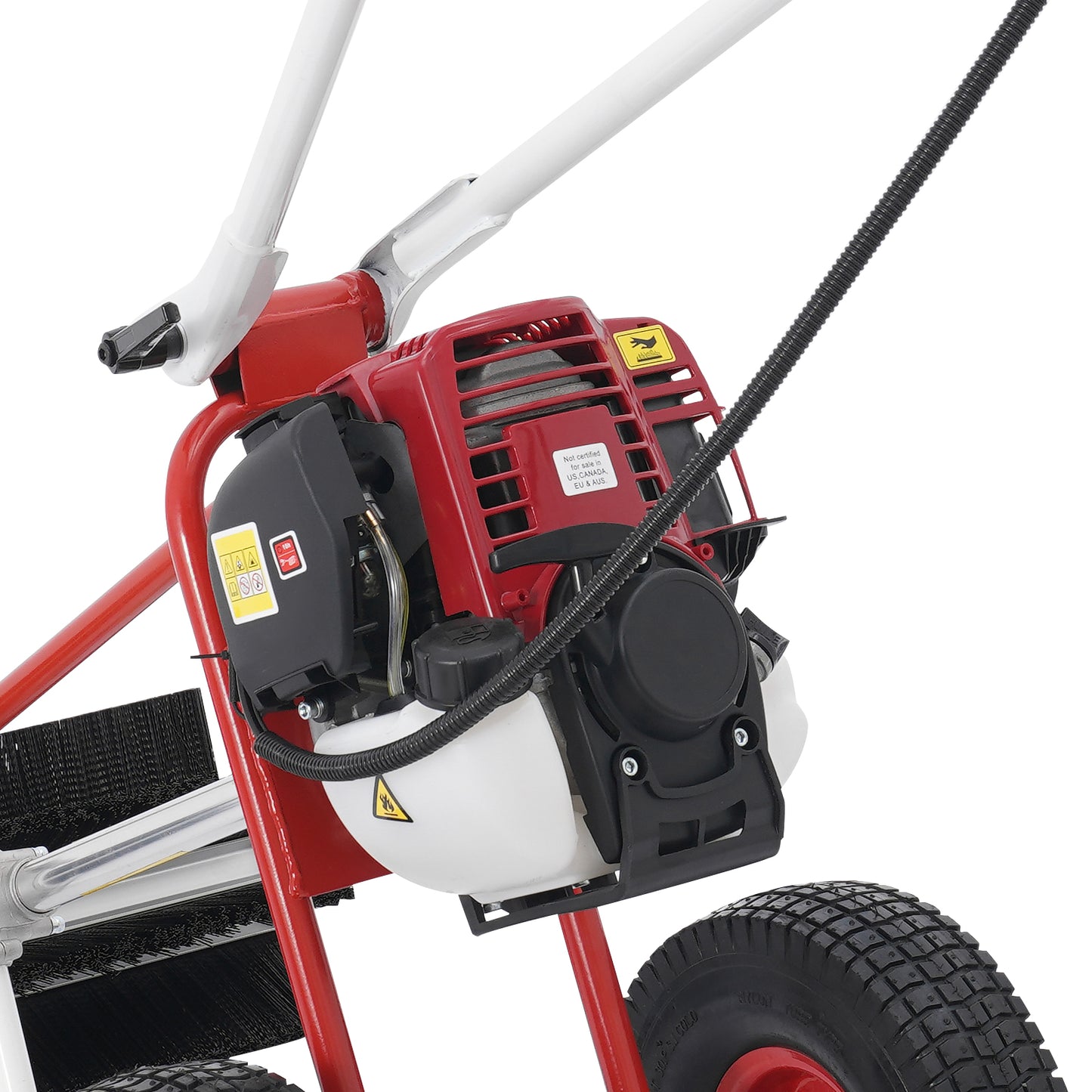 Lawn Brush Sweeper Hand Push Sweeper four-stroke gasoline engine with 1 Pair Go image 4