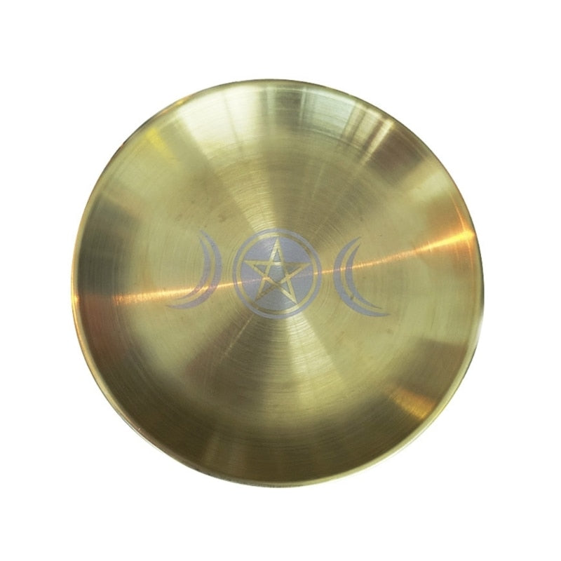 Pentagram Altar Ritual Burning  Holder Plate Stainless Steel Offering  Burning image 2
