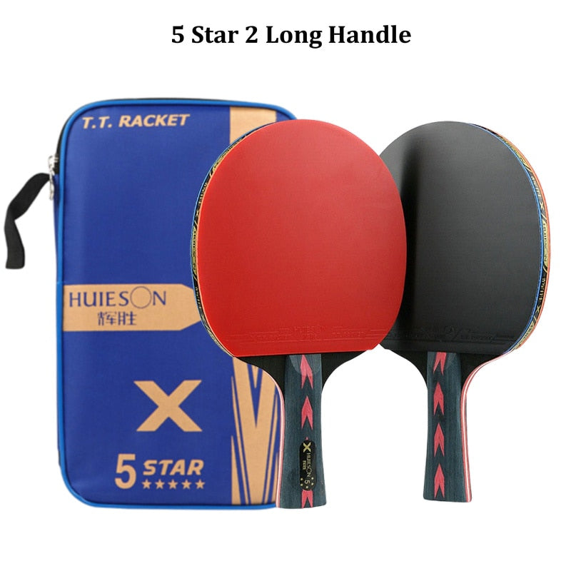 Huieson 2pc Ping Pong Rackets Set 5/6 Star Offensive Table Tennis Racket  with image 5