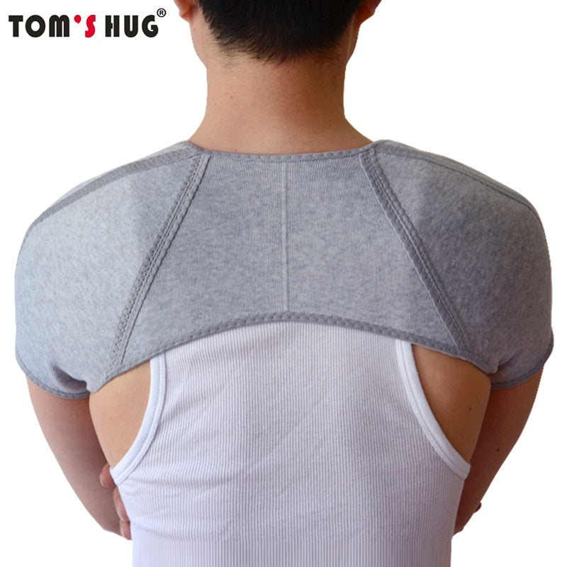 Tom's Hug Brand Bamboo Charcoal Back Support Shoulder Guard Brace Retaining Str image 3