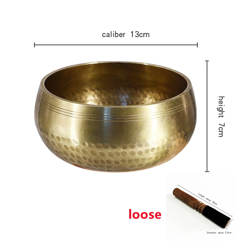 Nepal handmade Buddha sound bowl Yoga Meditation Chanting Bowl Brass Chime Hand image 5
