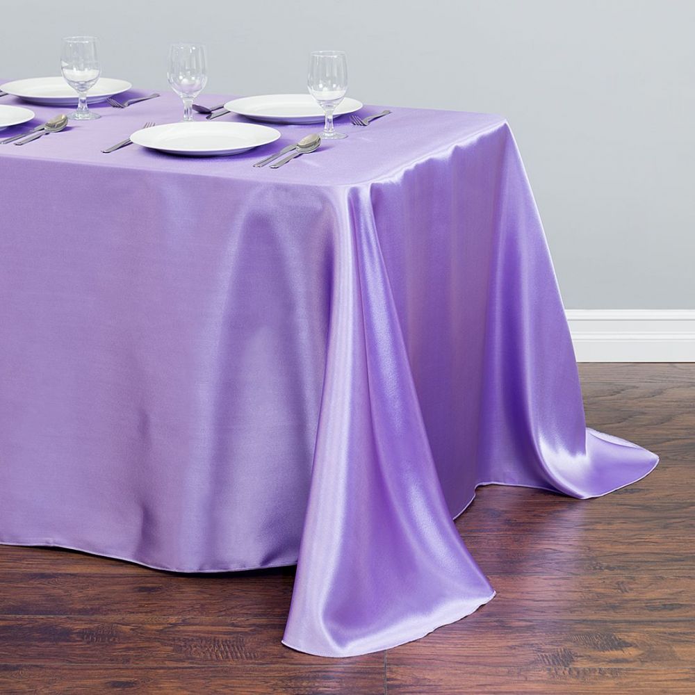 White Table Cloth Polyester Table Cloth Rectangular Satin Tablecloth for Birthd image 2
