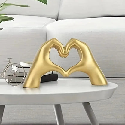 1pc Gesture Decoration, Heart Finger Statue Modern Art Sculpture Personalized H image 1