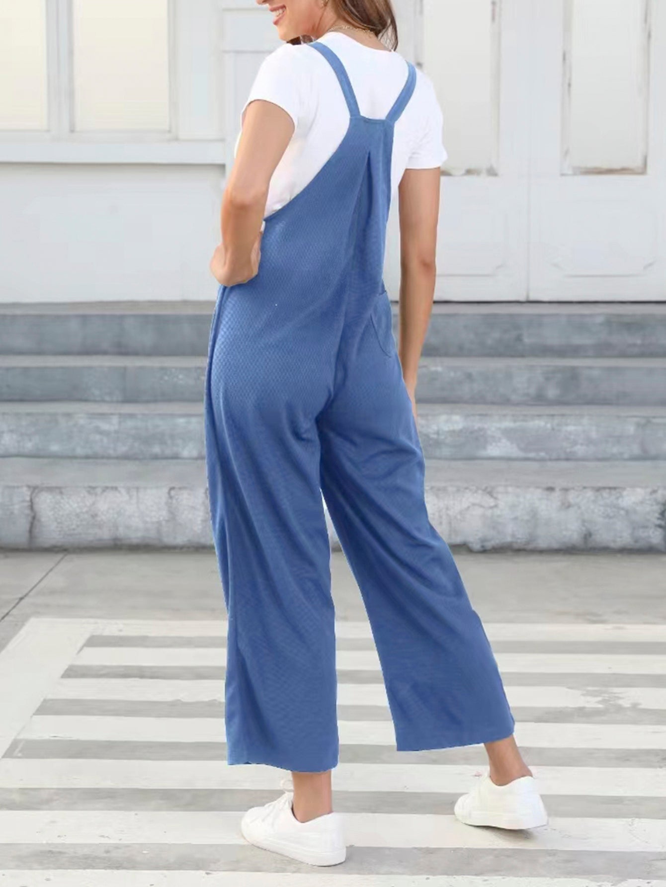 Women Jumpsuit Overalls Wide Leg Baggy Bib Overalls Jumpsuit Loose Fit Female J image 4