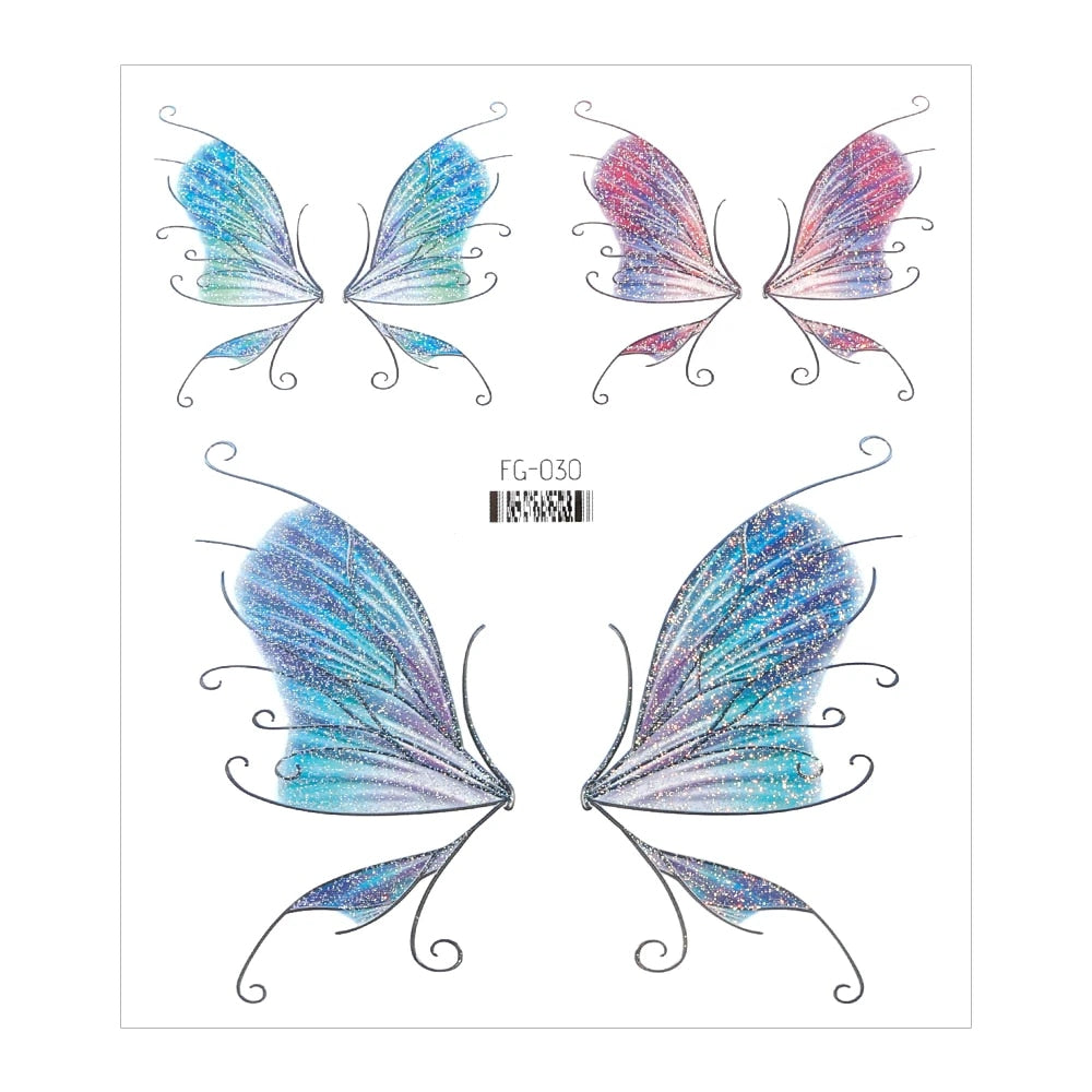 1PC Fairy Butterfly Shiny Tattoo Sticker Waterproof Eyes Face Hand Body Art Fak image 8