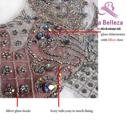La Belleza New  on sale handmade AB black silver 6color luxury bodice Rhines image 9