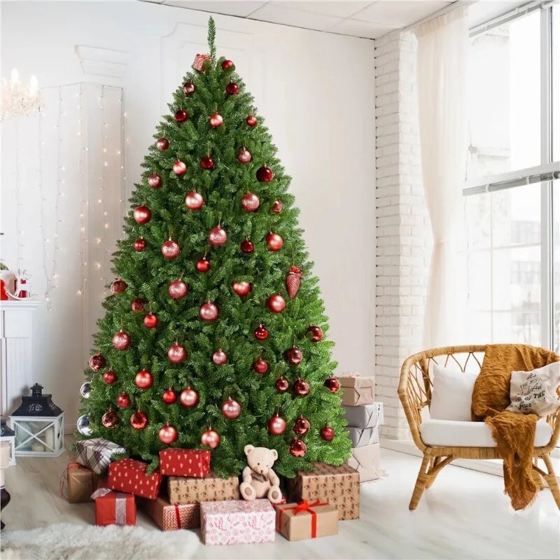 USA Essentials  Holiday Decoration 7.5ft Pre-lit  Artificial Christmas Tree Foldable image 2