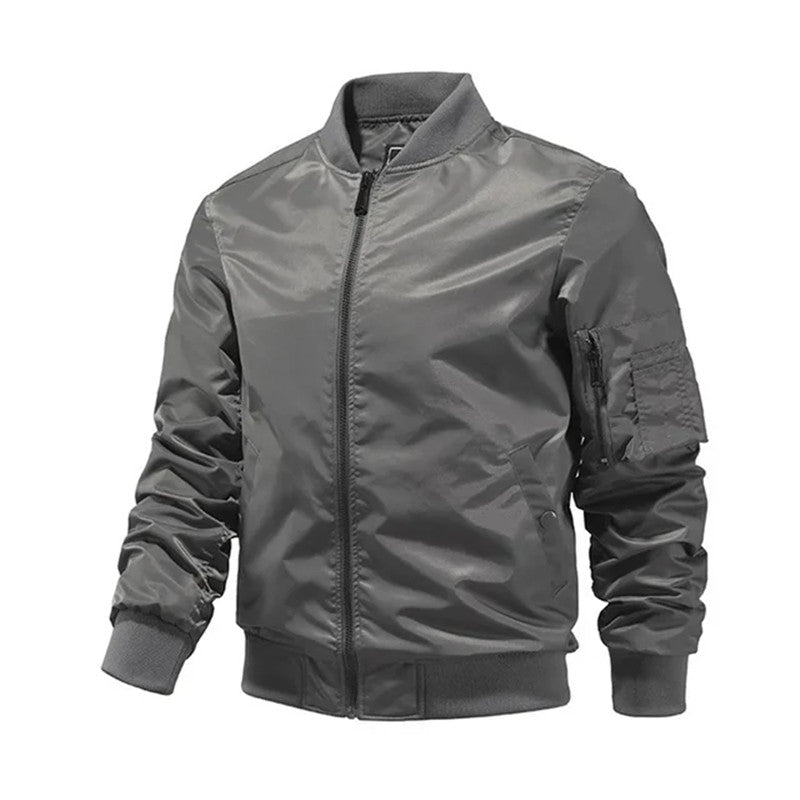 men's jackets, monochrome bomber jackets, outdoor clothing, pilot baseball jack image 5