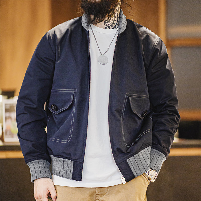 Maden Workwear American Retro A1 Pilot Jacket Bomber Short Contrasting Color Pa image 0