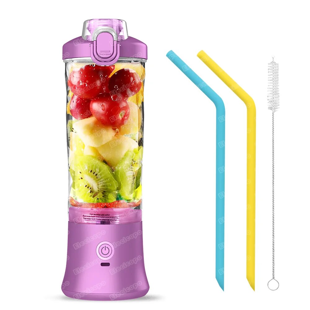 Portable Electric Juicer Fruit Mixers 600ML Blender with 4000mAh USB Rechargeab image 8