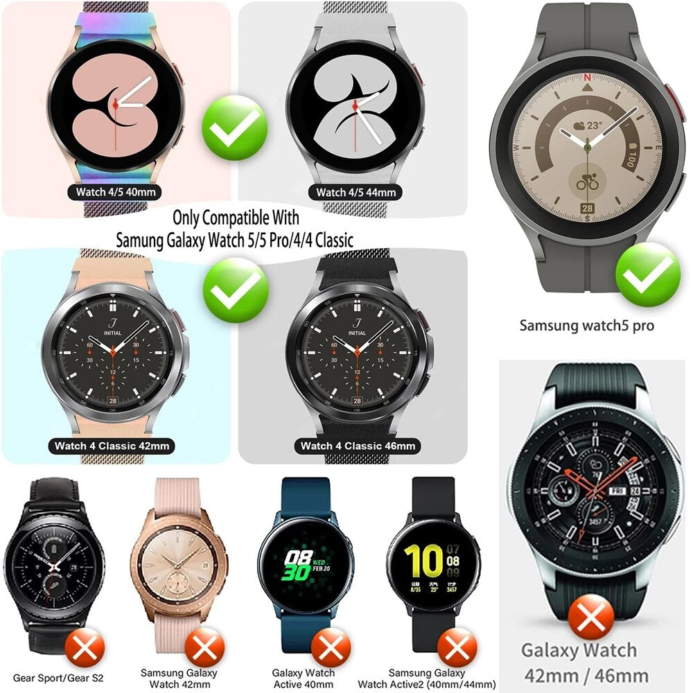 No Gaps Stainless Steel Strap For Samsung Galaxy Watch 6 4 5 40mm 44mm 6 Classi image 7