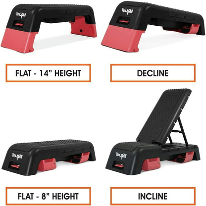 Black High Quality Multifunctional Fitness Aerobic Step Platform and Red & Blac image 2