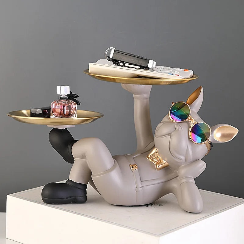 Bulldog Animal Figurines Cool Dog Statue Sculpture Living  Study Room Bedroom D image 10