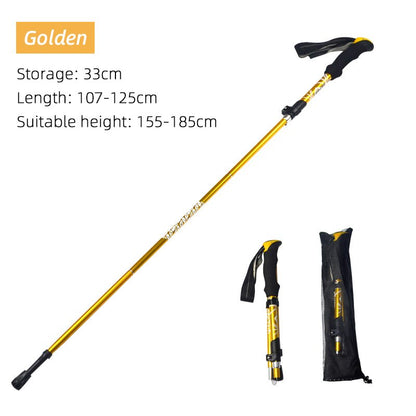 5 Section Outdoor Fold Trekking Pole Camping Portable Walking Hiking Stick For image 9