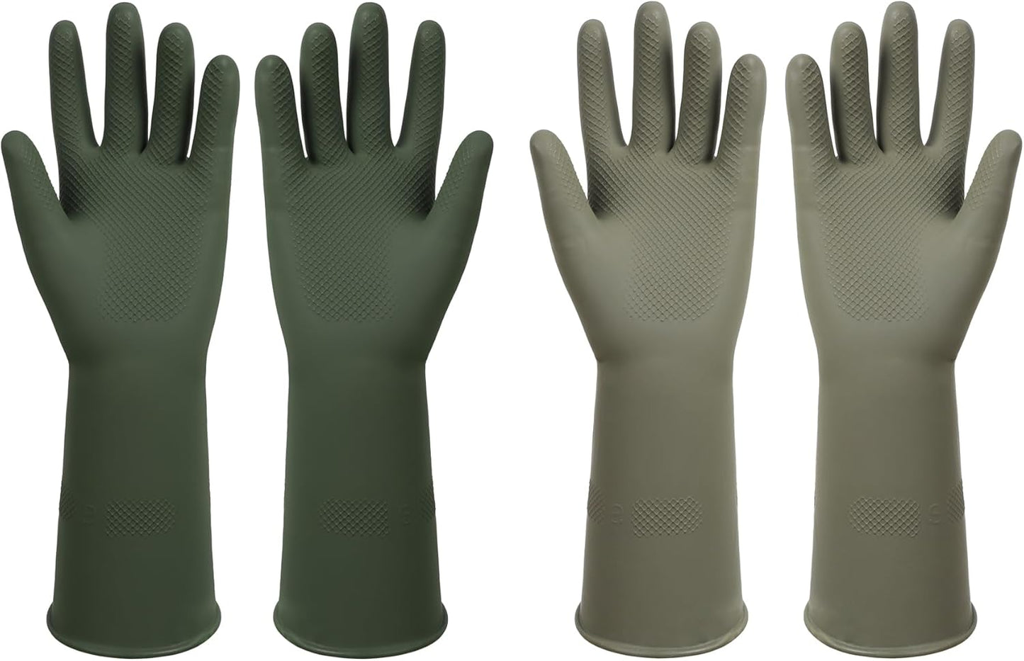 Dishwashing Rubber Gloves Reusable Kitchen Gloves 2Pairs Cleaning Gloves for Wa image 4