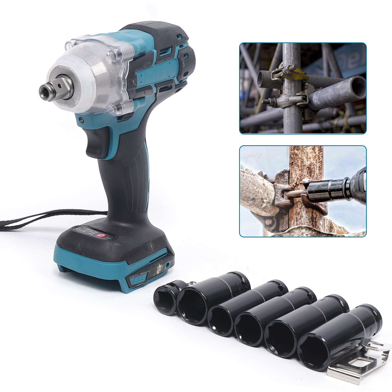 Brushless Electric Impact Wrench Set 2200 Rpm 320N.M Electric Wrench 1/2" Squar