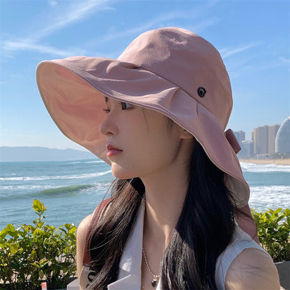 Sunscreen Hat With Bow, Large Brim For Covering The Face To Prevent Ultraviolet image 7