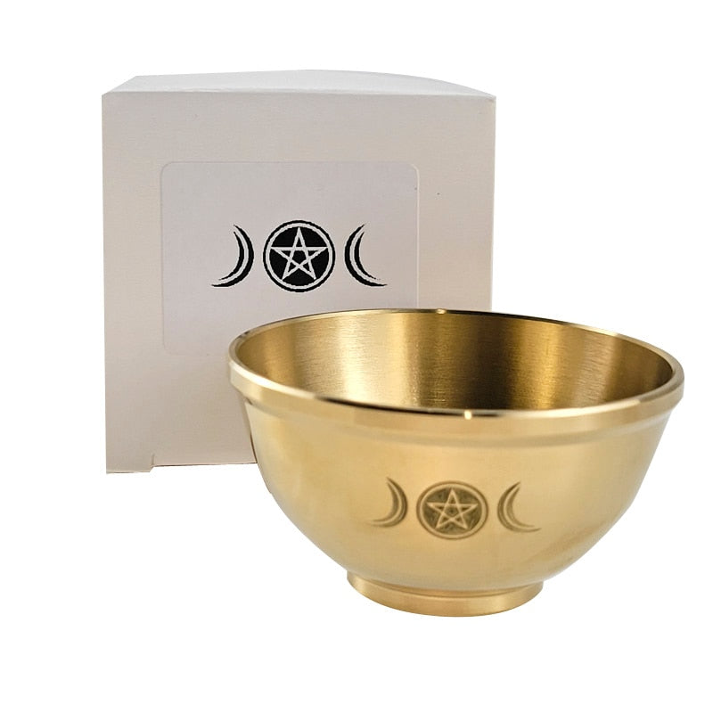 Copper Offering Bowls Triquetra Triple Moon Sage Burner Ritual Altar Energy Bal image 3