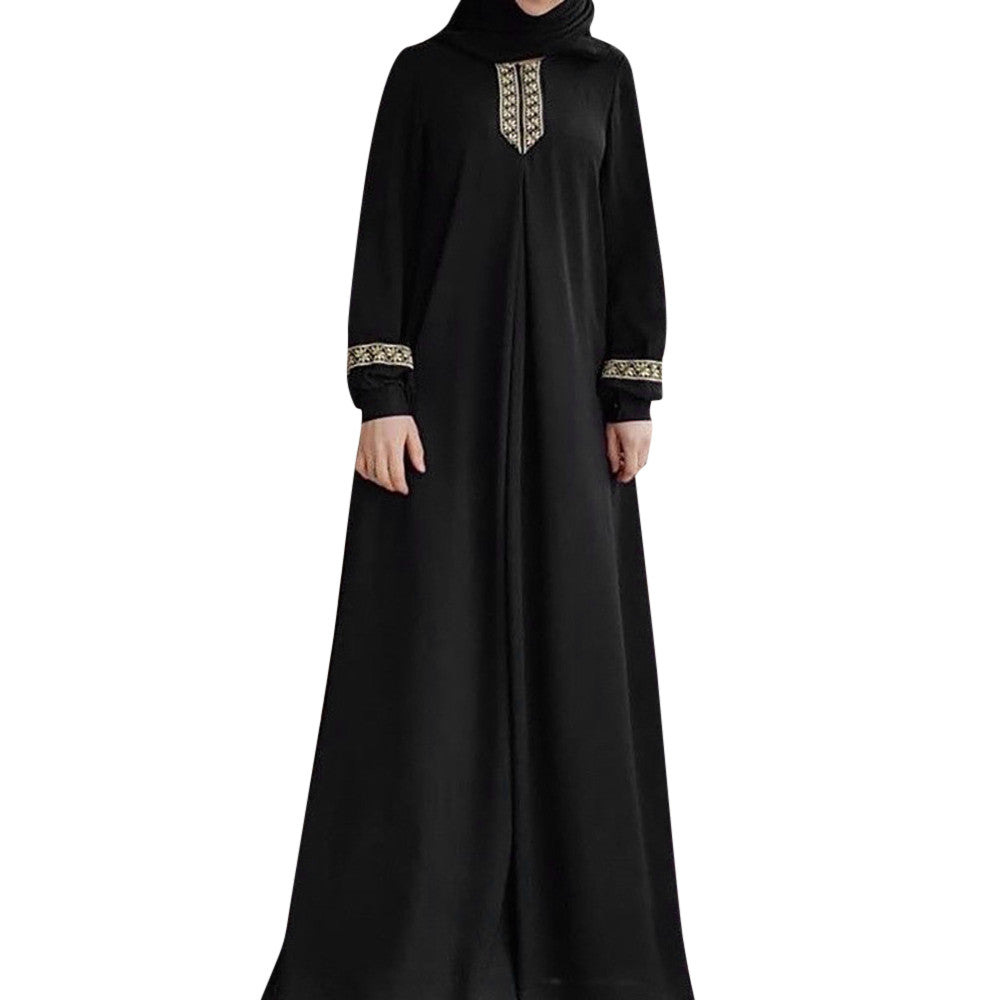 Long Muslim Dress Embroidery Kaftan Plus Size Casual Abaya Dress Muslim Clothes image 4